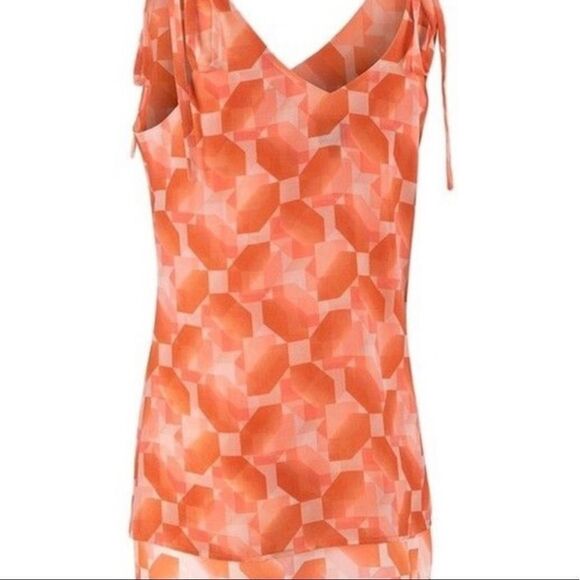 CAbi PINWHEEL SLEEVELESS TOP/TANK L New! Beautiful peach/pink & brick color. - Picture 4 of 12